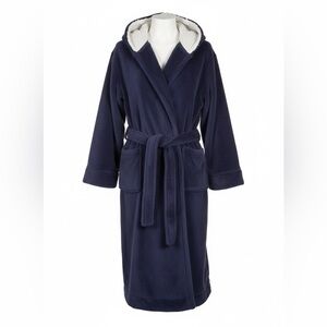 LL.BEAN Men's Large Wicked Plush Hooded Fleece Robe Cozy Loungewear Bathrobe